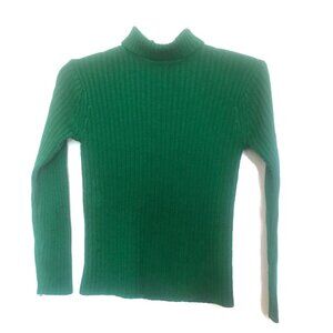 mod vintage green turtleneck sweater size extra small xs